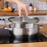Karaca Elite Edelstahl-Kasserolle Flach 24 cm 3 L