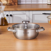 Karaca Elite Edelstahl-Kasserolle Flach 18 cm