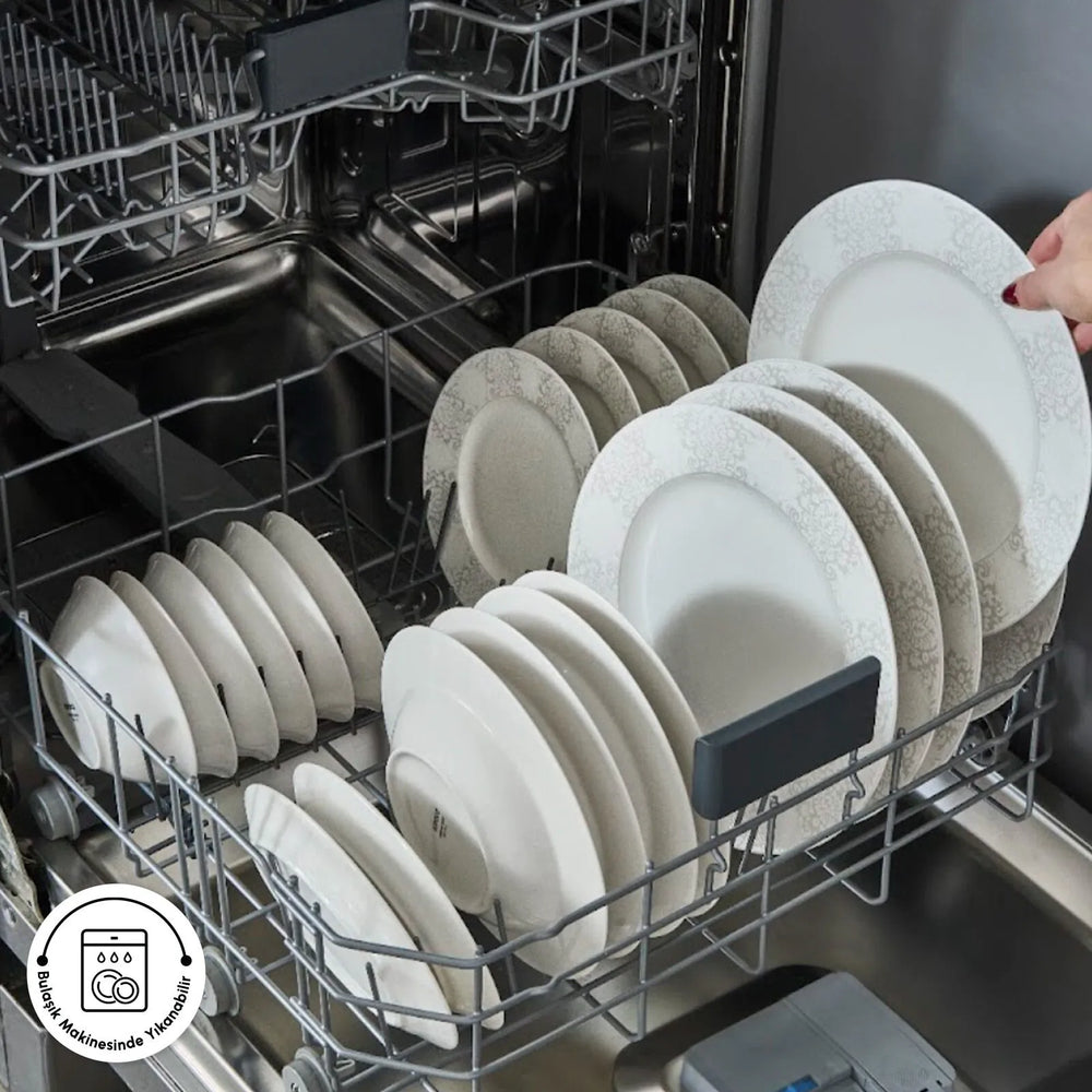 " Karaca Forever Bone China New Olio 53-teiliges Tafelservice für 12 Personen, Weiß "
