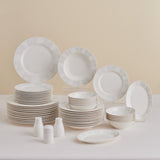 " Karaca Forever Bone China New Olio 53-teiliges Tafelservice für 12 Personen, Weiß "