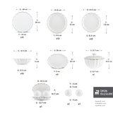 " Karaca Fine Pearl Extra Shell 55-teiliges 12-Personen Geschirrset Gold "