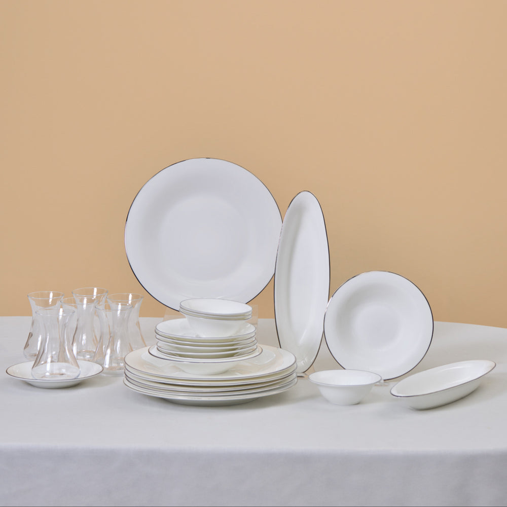 " Karaca Fine Pearl New Fame Frühstücksset für 6 Personen, 26-teilig – Platin "