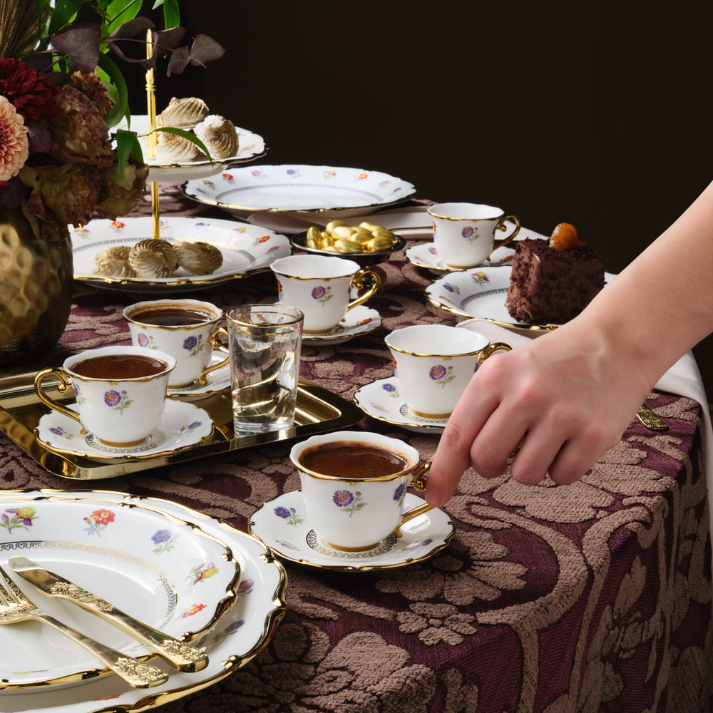 " Karaca Royal Bone Diana Kaffeetassenset für 6 Personen, 90 ml "