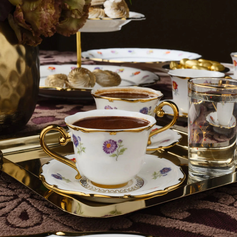 " Karaca Royal Bone Diana Kaffeetassenset für 6 Personen, 90 ml "