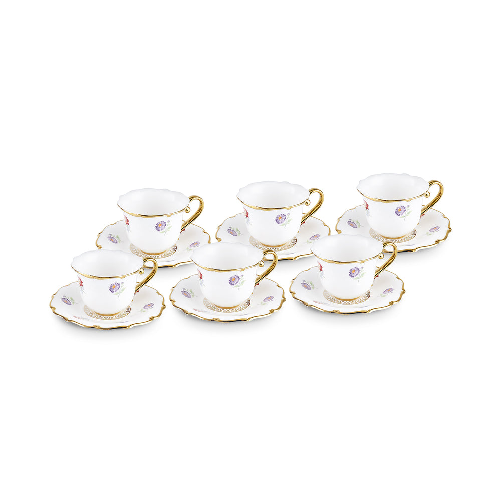 " Karaca Royal Bone Diana Kaffeetassenset für 6 Personen, 90 ml "