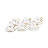 " Karaca Royal Bone Diana Kaffeetassenset für 6 Personen, 90 ml "