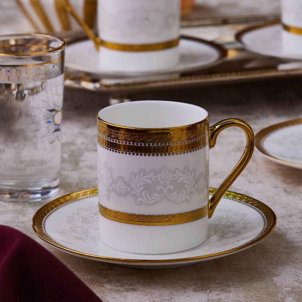 " Karaca Royal Bone Charlotte Kaffeetassenset für 6 Personen, 90 ml "