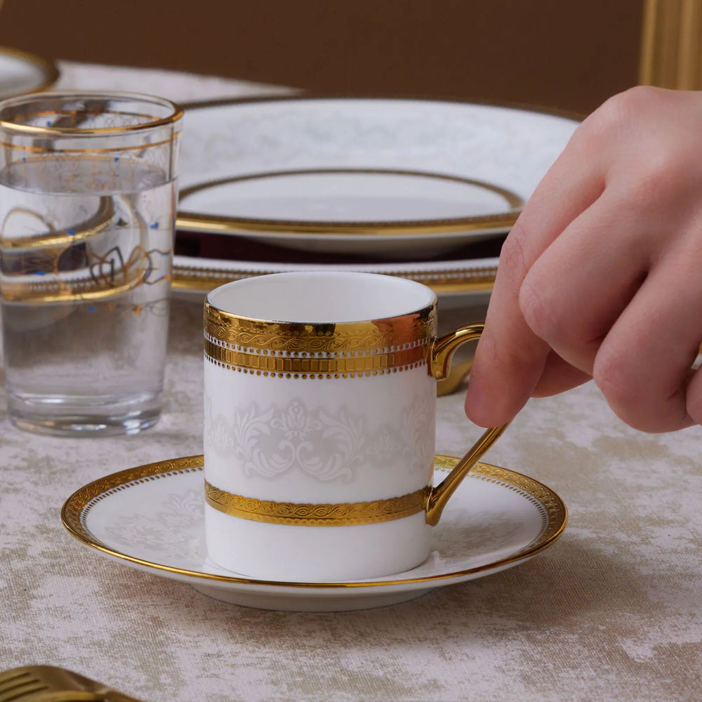 " Karaca Royal Bone Charlotte Kaffeetassenset für 6 Personen, 90 ml "