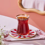 Karaca Bursa Türkisches Teeglas 12-teilig Rot