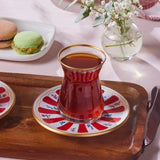 Karaca Bursa Türkisches Teeglas 12-teilig Rot