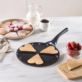 Karaca Fluffy Love Antihaft-Pfannkuchenpfanne mit Induktionskeramikbeschichtung 26 cm schwarz