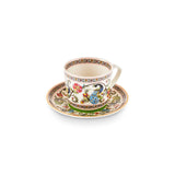 Karaca Yasemen 12-teiliges Bone China Espresso Türkisch-Kaffeetassen-Set für 6 Personen 80 ml Mehrfarbig