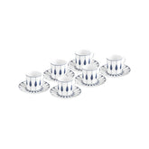 Karaca Ahenk 12-teiliges Bone China Espresso Türkisch-Kaffeetassen-Set für 6 Personen 80 ml Mehrfarbig