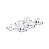 Karaca Ahenk 12-teiliges Bone China Espresso Türkisch-Kaffeetassen-Set für 6 Personen 80 ml Mehrfarbig