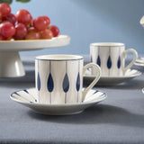 Karaca Ahenk 12-teiliges Bone China Espresso Türkisch-Kaffeetassen-Set für 6 Personen 80 ml Mehrfarbig