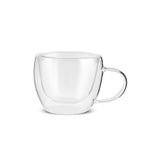 Karaca Olivia 6-teiliges doppelwandiges Espresso- und türkisches Kaffeetassen-Set für 6 Personen 80 ml klar