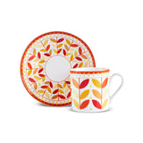 Karaca Tracy Gold 12-teiliges Bone China Espresso Türkisch-Kaffeetassen-Set für 6 Personen 80 ml Mehrfarbig