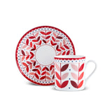 Karaca Tracy Gold 12-teiliges Bone China Espresso Türkisch-Kaffeetassen-Set für 6 Personen 80 ml Mehrfarbig