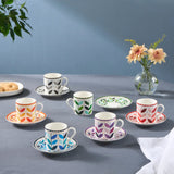 Karaca Tracy Gold 12-teiliges Bone China Espresso Türkisch-Kaffeetassen-Set für 6 Personen 80 ml Mehrfarbig
