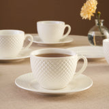 Karaca Nina Embossed Teetassen-Set für 6 Personen 220 ml