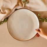 Karaca Aria Reactive Glaze Pizzateller 32 cm Beige