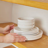 Karaca Stream Bone China Saturn 12-teiliges Tafelservice für 4 Personen Weiss