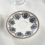 Karaca Nakkas 12-teiliges Türkisches Teeset aus Bone China für 6 Personen 130 ml Rot