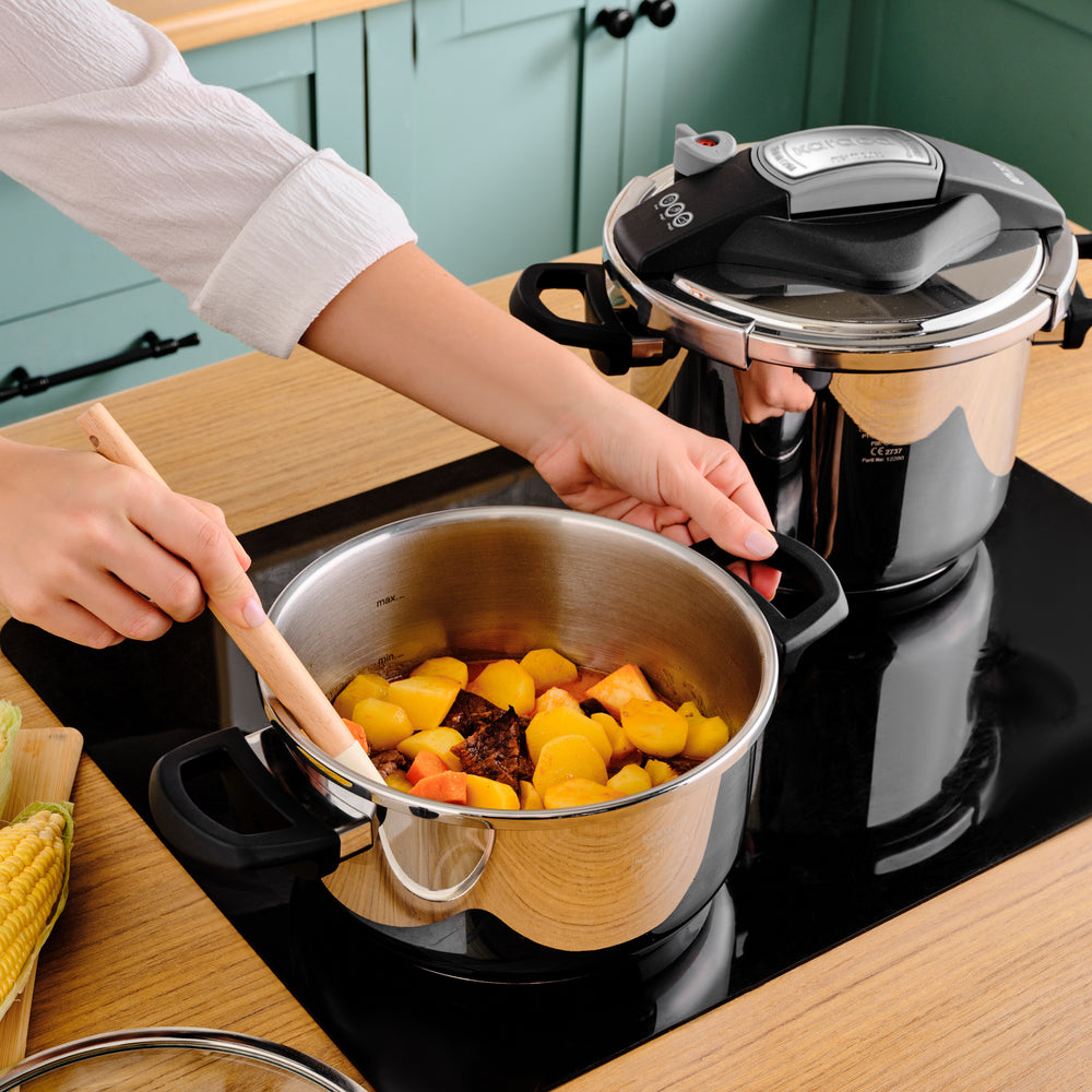 " Karaca Perfect Gray 4 + 6 Liter Schnellkochtopfset "