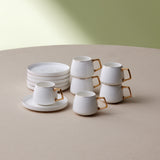 " Karaca Streamline Saturn Kaffeetassen-Set für 6 Personen Gold "