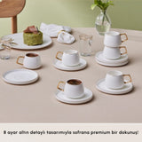 " Karaca Streamline Saturn Kaffeetassen-Set für 6 Personen Gold "