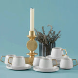 " Karaca Streamline Saturn Kaffeetassen-Set für 6 Personen Gold "