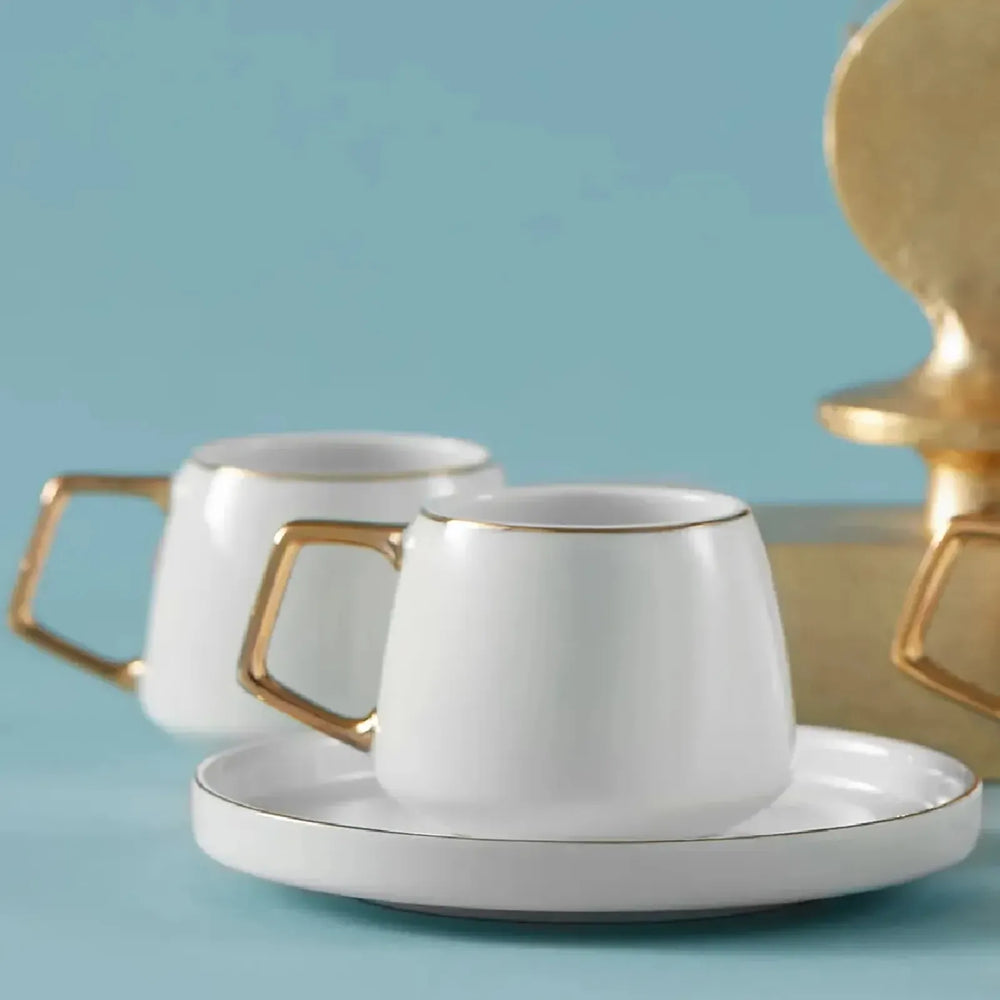 " Karaca Streamline Saturn Kaffeetassen-Set für 6 Personen Gold "