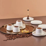 " Karaca Streamline Saturn Kaffeetassen-Set für 6 Personen Gold "