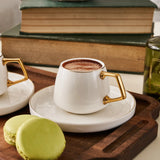 " Karaca Streamline Saturn Kaffeetassen-Set für 6 Personen Gold "