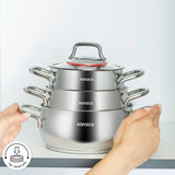 " Karaca Emirgan Kochtopf- Set Edelstahl, 6- teilig, Midi Set "