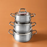 " Karaca Emirgan Kochtopf- Set Edelstahl, 6- teilig, Midi Set "