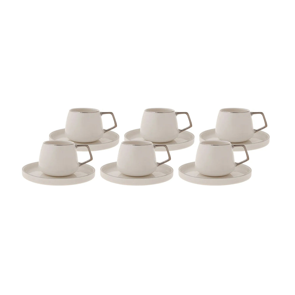 " Karaca Streamline Saturn Platinum 6 Personen Kaffeetasse Set "