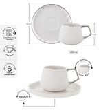 " Karaca Streamline Saturn Platinum 6 Personen Kaffeetasse Set "