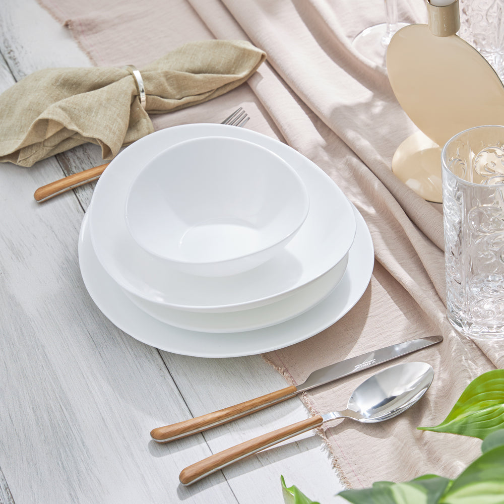" Karaca White Pure Opal Glas Tafelservice 24-teilig für 6 Personen "