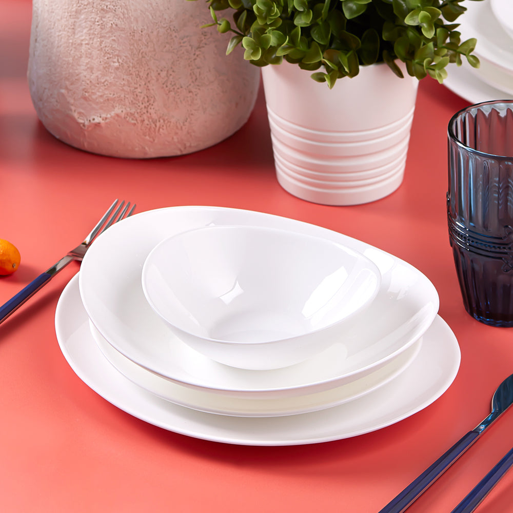 " Karaca White Pure Opal Glas Tafelservice 24-teilig für 6 Personen "