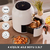 " Karaca Multifry Weiß Heißluftfritteuse Ölfreie Fritteuse, 3.5L, 1300W "