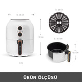 " Karaca Multifry Weiß Heißluftfritteuse Ölfreie Fritteuse, 3.5L, 1300W "