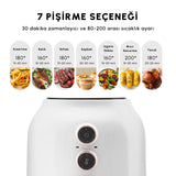" Karaca Multifry Weiß Heißluftfritteuse Ölfreie Fritteuse, 3.5L, 1300W "