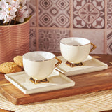 " Karaca Art Deco Cream Cremefarbenes 2 Personen Kaffeetassen Set "