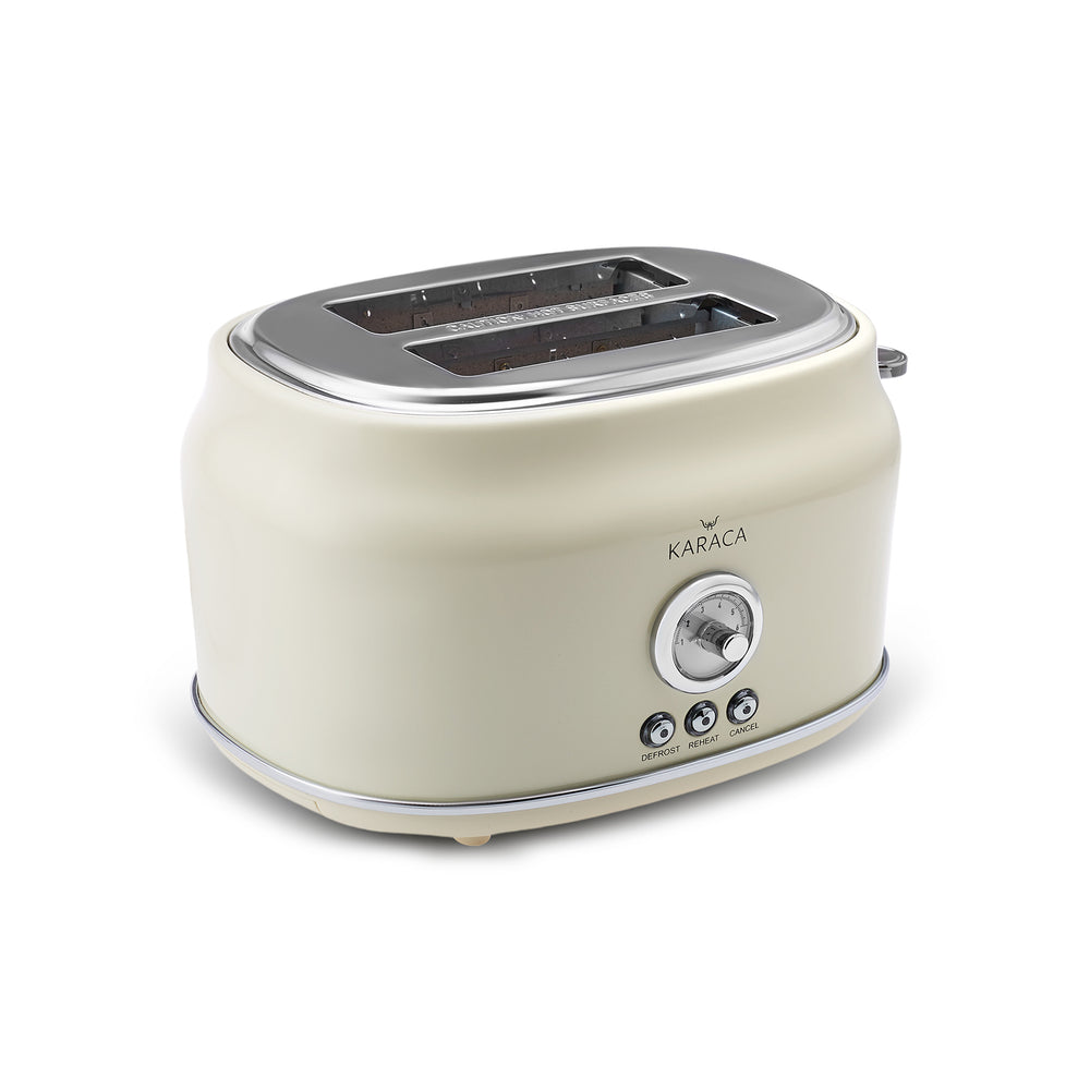 " Karaca Retro Cremefarbenes Toaster "