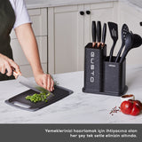 " Karaca Gusto Schwarzes 12-teiliges Messer-/Schneidebrett-Set "