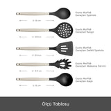 " Karaca Gusto 12-teiliges Messer-/Schneidebrett-Set in Creme "