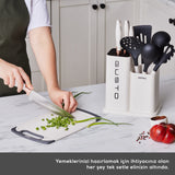 " Karaca Gusto 12-teiliges Messer-/Schneidebrett-Set in Creme "