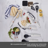 " Karaca Gusto 12-teiliges Messer-/Schneidebrett-Set in Creme "