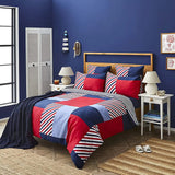 Nautica Home Morris Bettbezug-Set aus 100 % Baumwolle 155 × 220 cm Navy Blue Multi